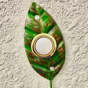Doorbell Cover - Leaf - Lighted Button - Handcrafted