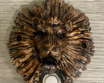 Doorbell Cover Plate - Lions Head - Lighted Button - Front Entry Upgrade