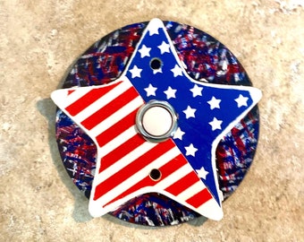Doorbell Cover Plate - Red/White/Blue Star