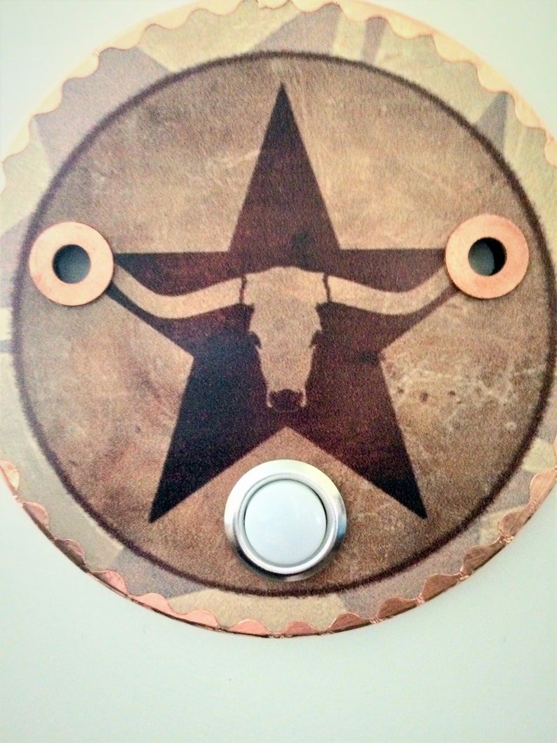 Doorbell Cover Plate SouthwestWestern Theme Custom Copper Scalloped Edging