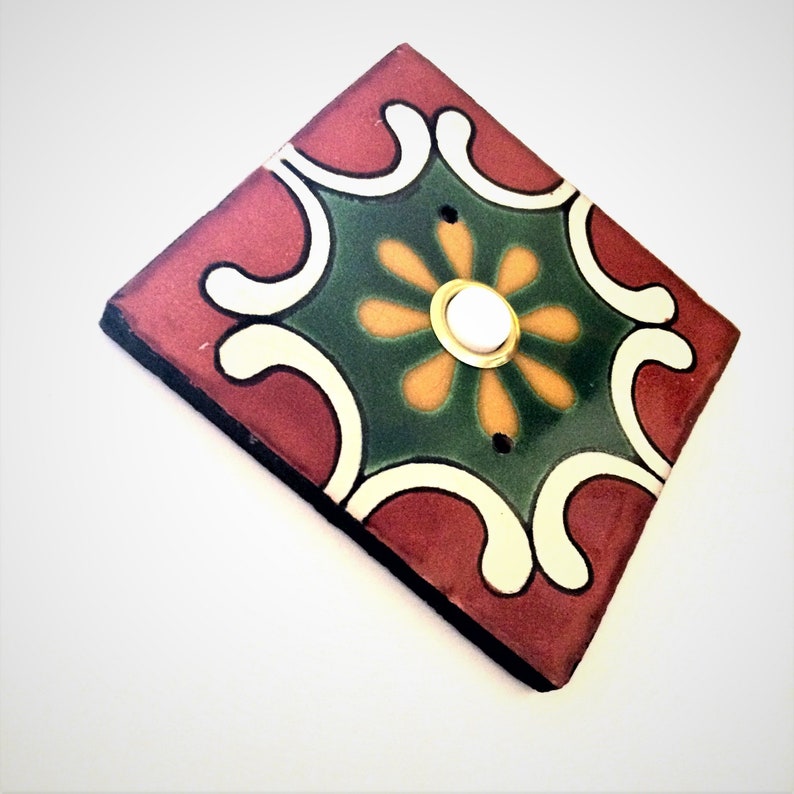 Door Bell Cover Plate Ceramic Tile VintageAntique