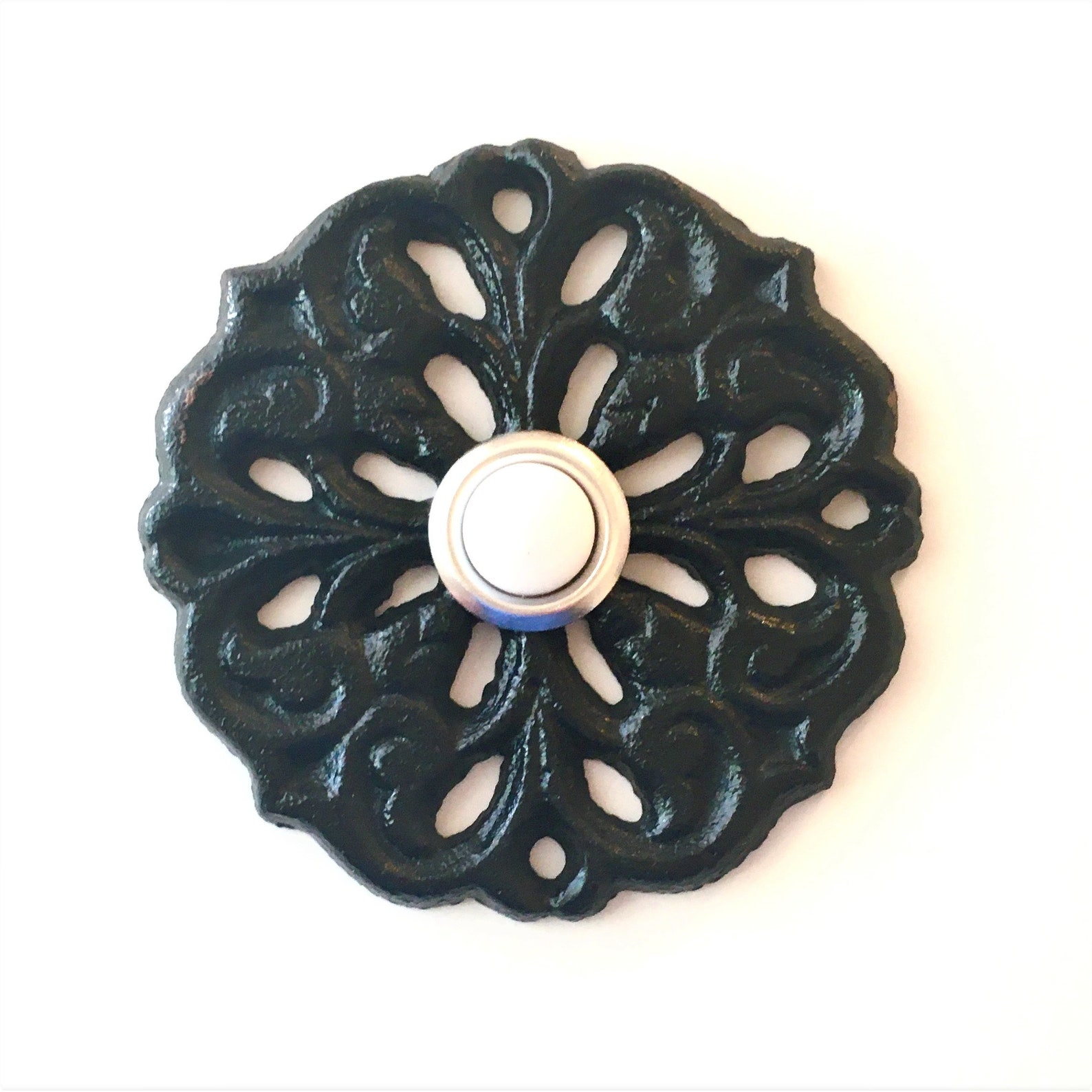 Doorbell Cover Plate Cast Iron Ornate Design Etsy