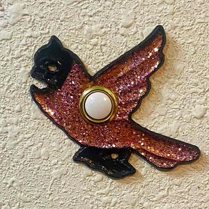 Doorbell Cover Plate - Cardinal Bird - Sparkle Finish - Handcrafted