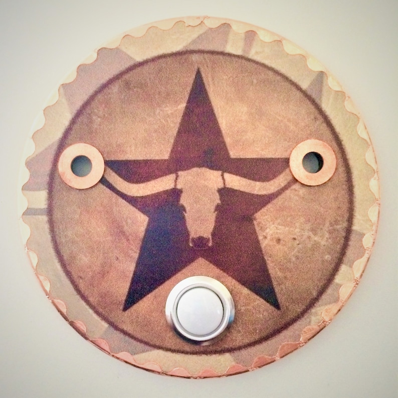 Doorbell Cover Plate SouthwestWestern Theme Custom Copper Scalloped Edging