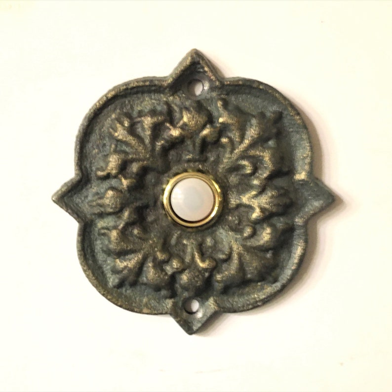 Doorbell Cover Plate Ornate 3D Cast Iron Patina Finish Etsy