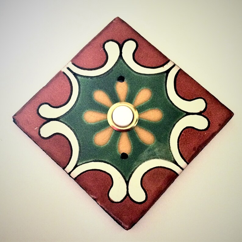 Door Bell Cover Plate Ceramic Tile VintageAntique