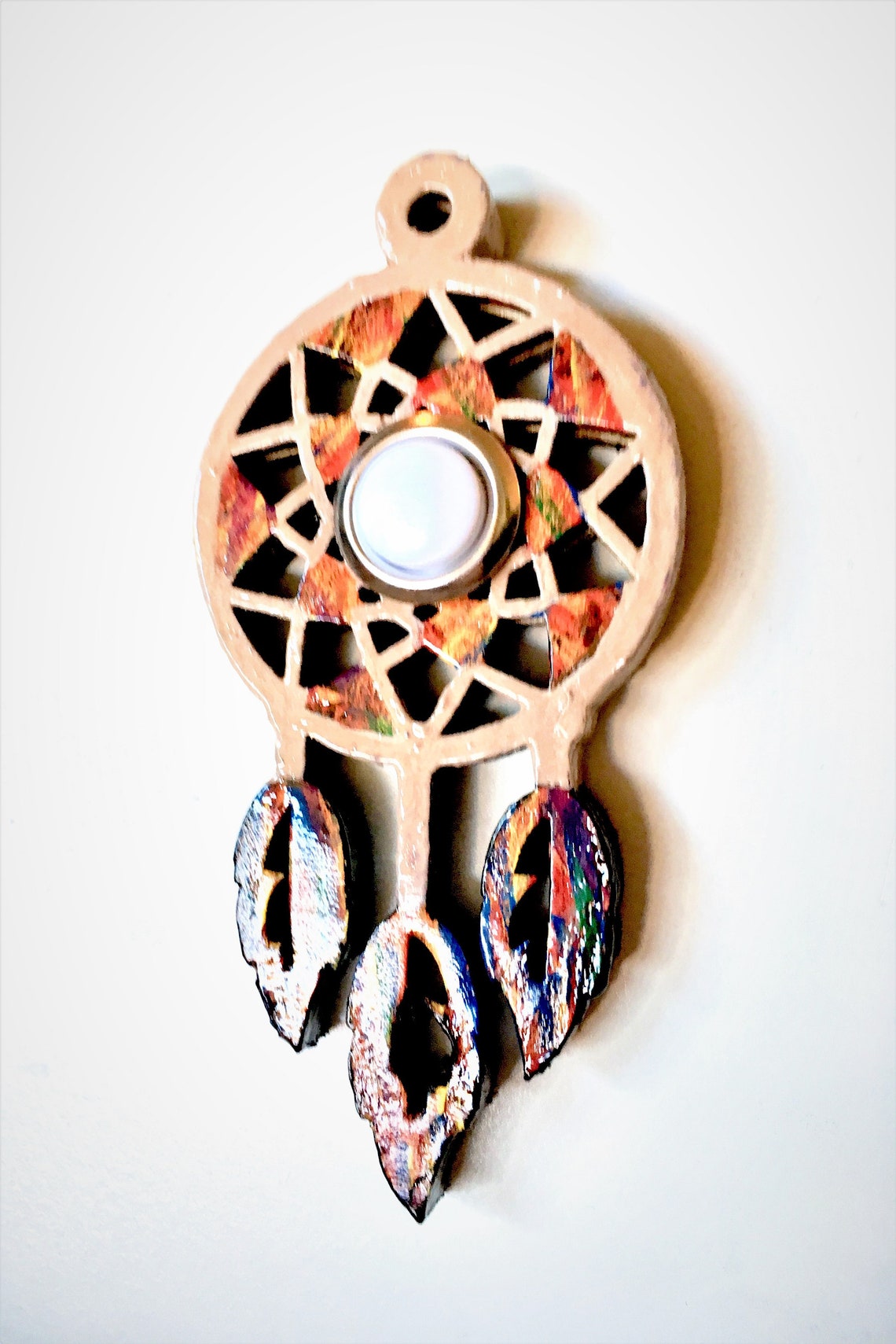 Doorbell Dream Catcher Laser Cut Wood Front Entry Upgrade Etsy