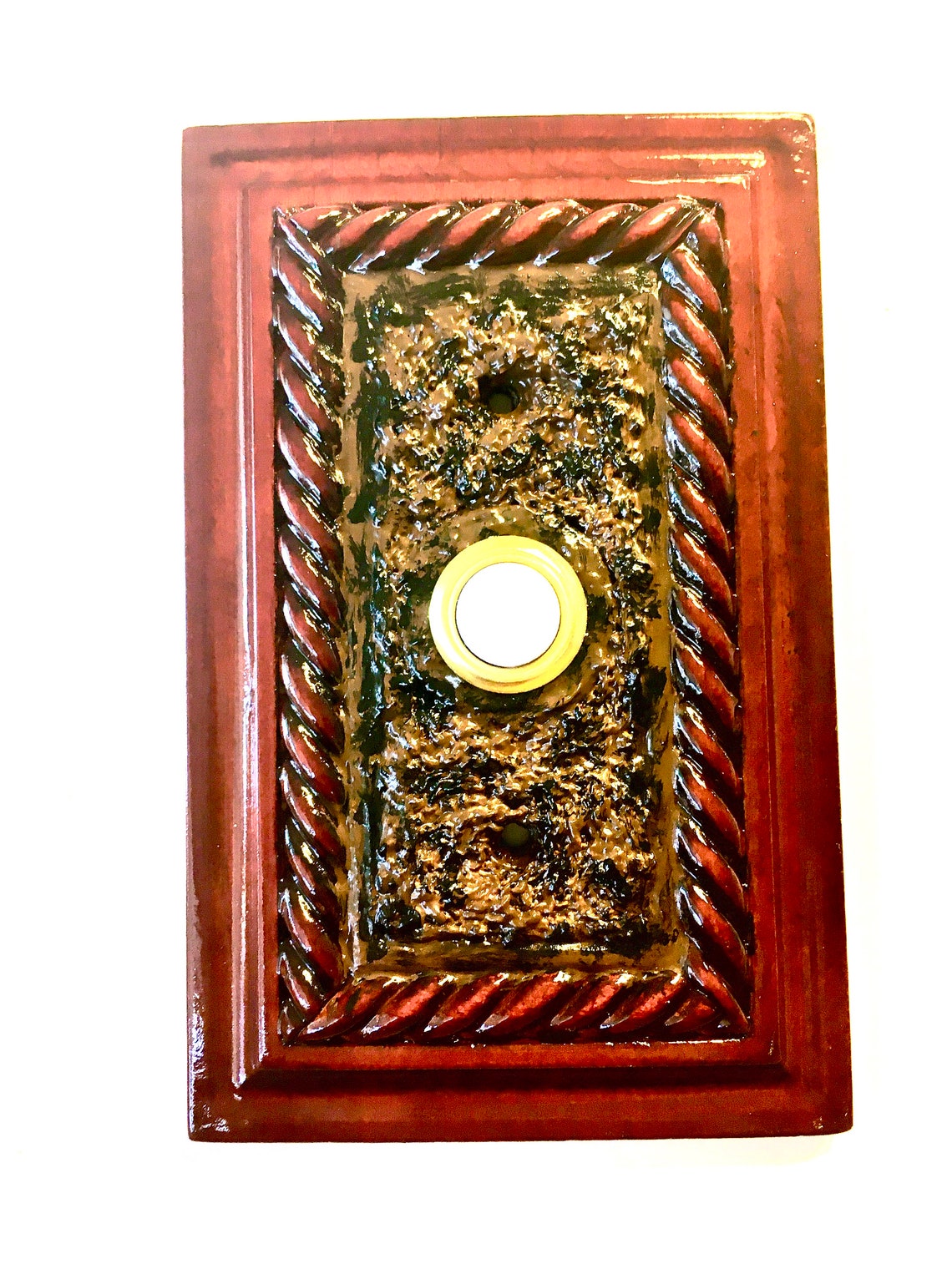 Door Bell Cover Plate Mahogany Wood/custom Blacktan Textured Etsy