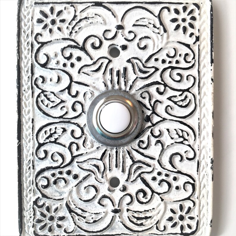 Doorbell Cover Plate/Antique Finish/Custom Metal Ornate Design Etsy