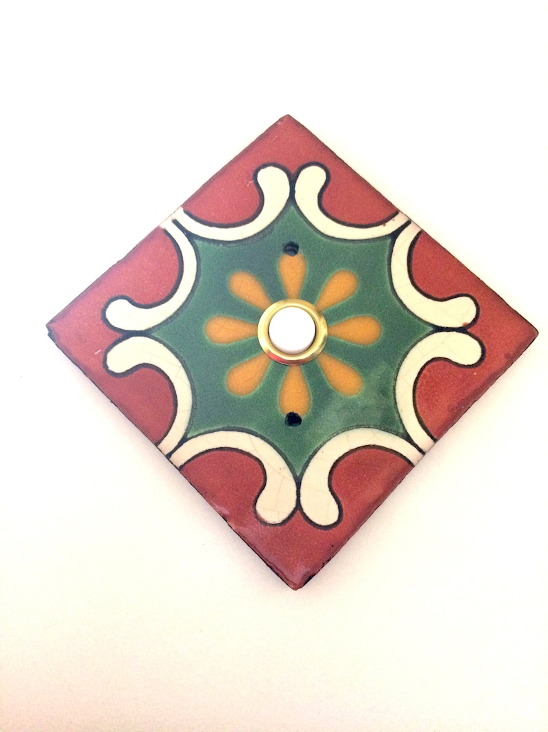 Door Bell Cover Plate Ceramic Tile VintageAntique