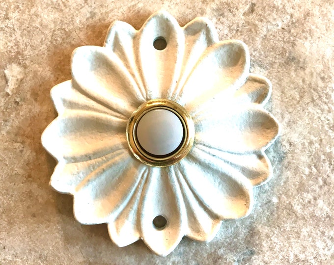 Doorbell Cover Plate White Flower Etsy