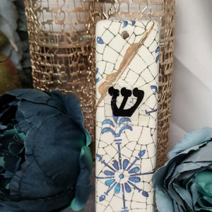 Hand Decorated Ceramic Mezuzah Case