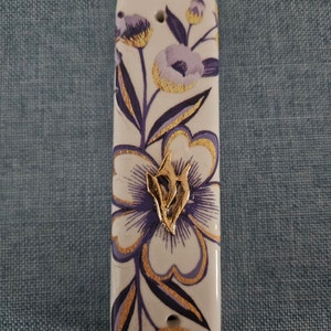 Hand Decorated Ceramic Mezuzah Case