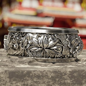 Japanese Lotus Flower ring made of Sterling Silver