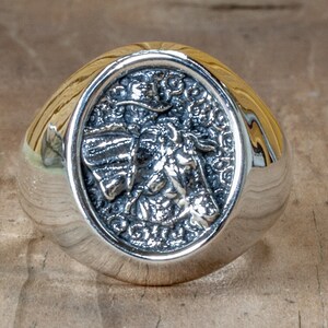 Silver horse ring, unisex equestrian ring, animal ring made of pure Sterling Silver