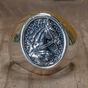Silver horse ring, unisex equestrian ring, animal ring made of pure Sterling Silver
