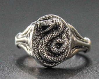 Snake Ring, Solid Silver Snake Jewelry, 925 Silver Animal Ring, Serpent Ring, Ring with Snake, Serpent Ring