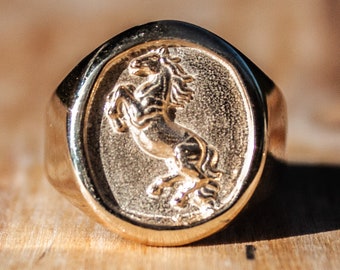 Silber Pferde Ring, unisex Reiter Ring, Tier Ring aus reinem Silber KOSTENFREIER EXPRESS VERSAND!