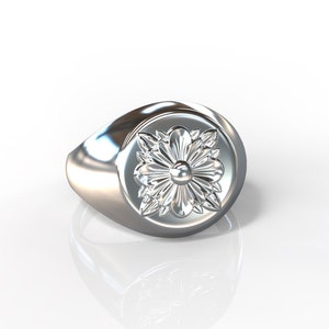 Sterling silver signet ring with celtic ornament, Unisex ring.
