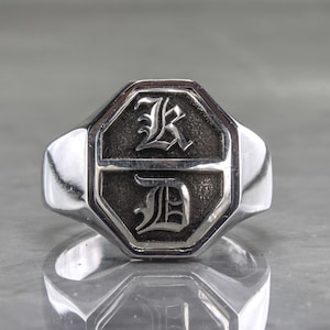 Personalized Signet Ring Custom Monogram Ring Gold Signet Ring Personalized Gifts Jewelry Initial Ring Womens gift for her
