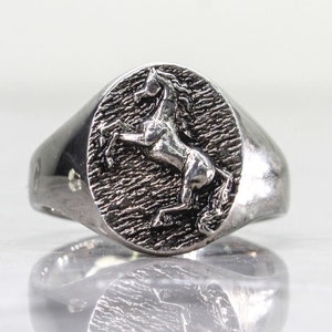 Silver horse ring, unisex equestrian ring, animal ring made of pure Sterling Silver