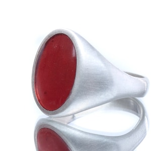 Signet Ring made of sterling silver with enamel top,boyfriend gift,husband gift