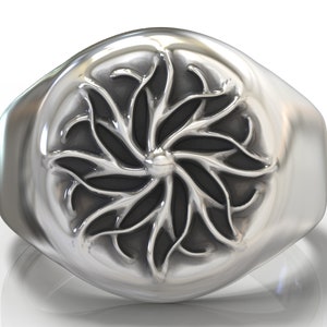 Sterling silver signet ring with celtic ornament, Unisex ring.