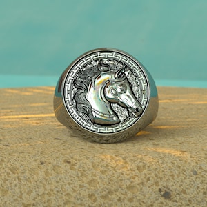 Silver Horse Ring, Unisex Equestrian Jewelry, Horse Lover Gift, Handmade Silver Ring