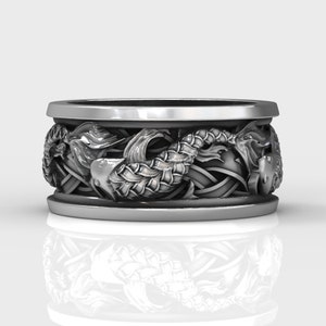 Japanese band ring with carp and waves, Best Friend ring with koi fish, wonderfully Memorial Gift