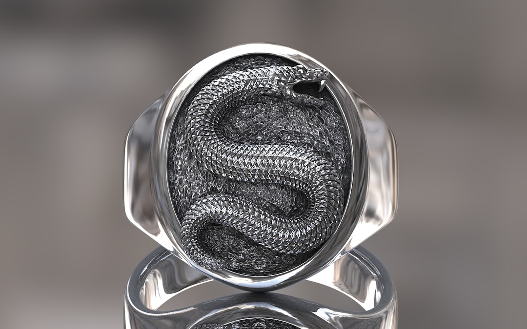 Snake Ring, Solid Silver Snake Jewelry, 925 Silver Animal Ring
