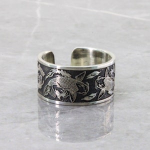 Mens Ring, ORIGINAL Koi Fish Ring, Koi Ring, Fish Ring, Sterling Silver ring, Japanese Ring, Gift For Him, Womans Ring, Adjustable Ring,