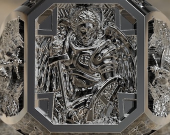 Archangel Saint Michael Silver Men Ring