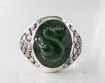 Snake Ring, Solid Silver Snake Jewelry, 925 Silver Animal Ring, Serpent Ring, Ring with Snake, Serpent Ring