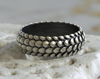 Sterlingzilveren ring met slangenschaal, reptielensieraden