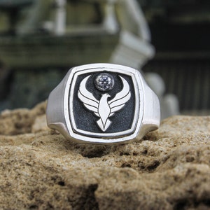 Sterling Silber Siegelring Unisex Ring.