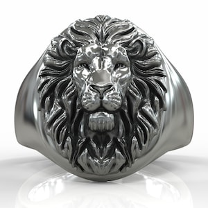 Lion Head ring made of Sterling Silver, Lion King Ring, Astrology Ring ,Lion Ring, gift for him.