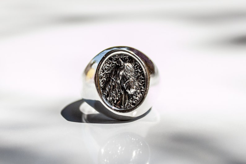 animal ring made of pure Sterling Silver FREE EXPRESS SHIPPING! Silver horse ring unisex equestrian ring