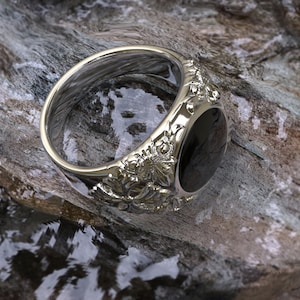 Anillos meñique de hombre, un anillo de sello de plata esterlina, regalo de novio o regalo de marido