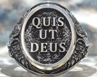 Anillo de plata de San Miguel para hombre: joyería de protección del arcángel y regalo de ángel guardián para él