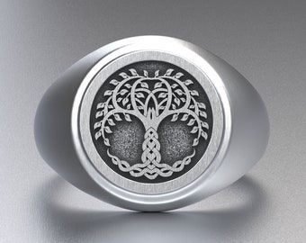 Sterling Silver Tree of Wisdom, the Kabbalah Tree of Life ring also known as Yggdrasil the Nordic Tree of the Nine Realms.