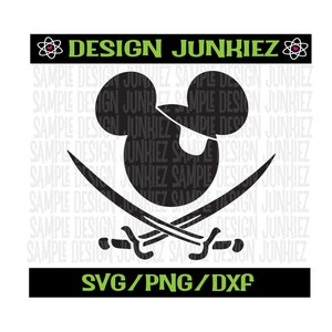 Pirate Mickey  ARGH  SVG PNG Cut FIle