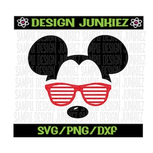 Cool Mickey with Glasses  SVG PNG Cut FIle