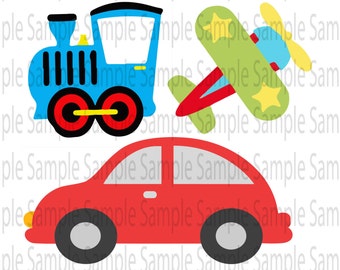 Kid Car train airplane transportation SVG PNG Cut FIle