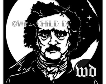 Edgar Allan Poe Nevermore Papercutting Template, Personal Use, Vinyl Template, SVG, JPEG, Raven Papercutting Template, Literary Template