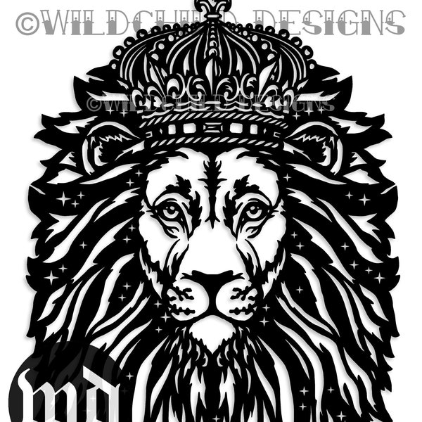 King Lion and Queen Lioness Paper Cutting Templates, Personal Use, Vinyl Template, SVG, JPEG, Lion Template, Lioness Template, Leo Templates