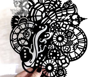 Steampunk Heart Paper Cutting Template, Personal Use, Vinyl Template, SVG, JPEG, Anatomical Heart Template, Valentines Day Template, Love
