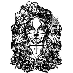 Lillith Scherenschnitt Vorlage, persönlichen Gebrauch, Vinyl-Vorlage, SVG, JPEG, Halloween-Vorlage, Tag der Toten gotischen Vorlage