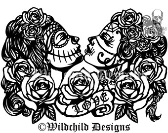 sugar skull 001 paper cutting template personal use vinyl etsy sugar skull template