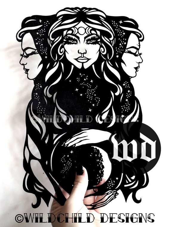 Maiden Mother Crone Papercutting Template Vinyl Template - Etsy Maiden Mother Crone Papercutting Template Vinyl Template - Etsy
