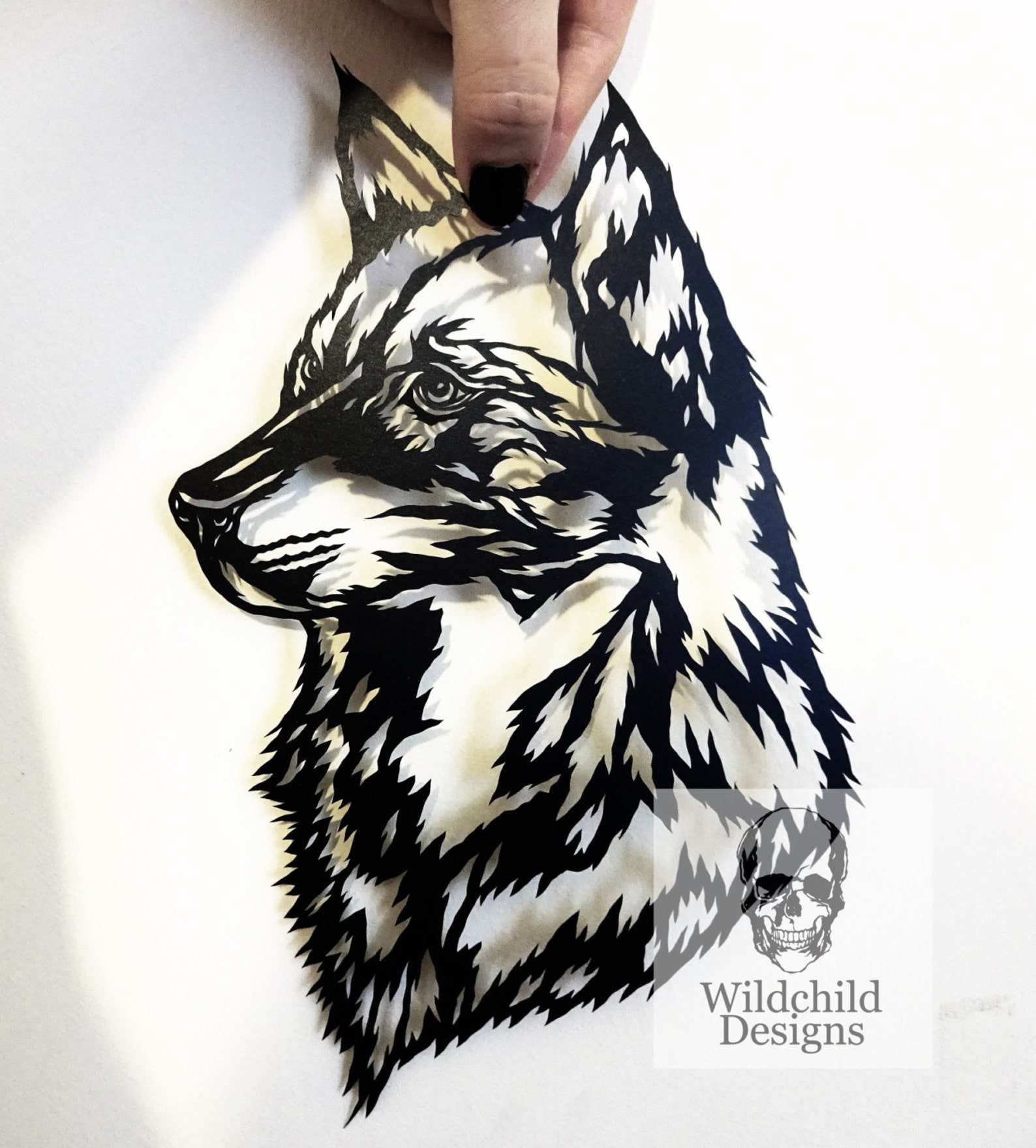Wolfskopf Papier Schnittvorlage persönlichen Gebrauch | Etsy